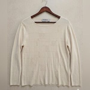 Chico's Beaded Silk Blend Sweater Top